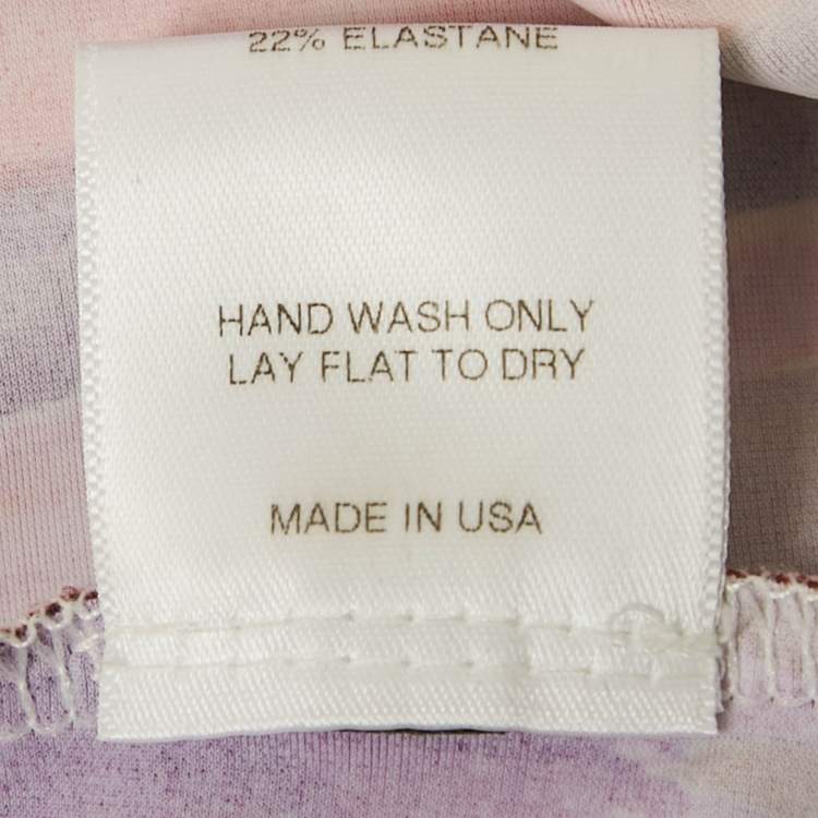 Pre Owned Louisa Ballou Red/Purple Printed Jersey Button Down Dress S