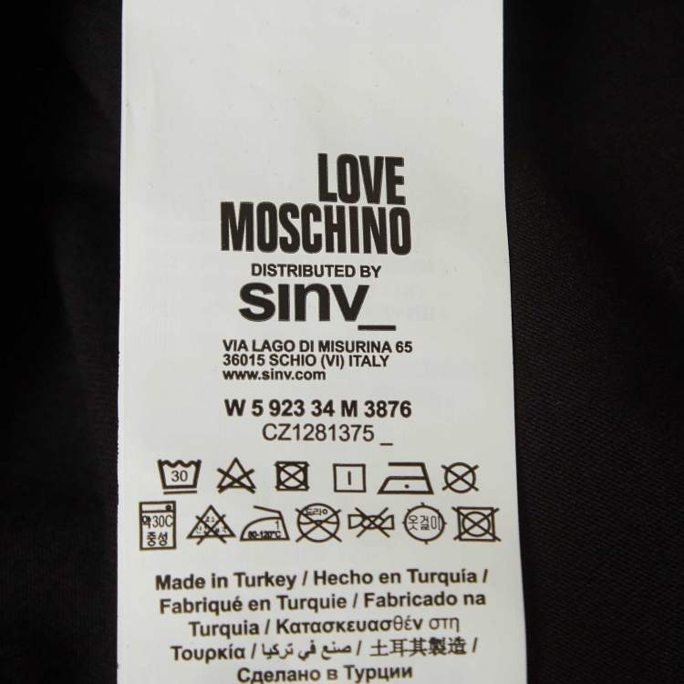 Pre Owned Love Moschino Black Logo Cotton T-Shirt M