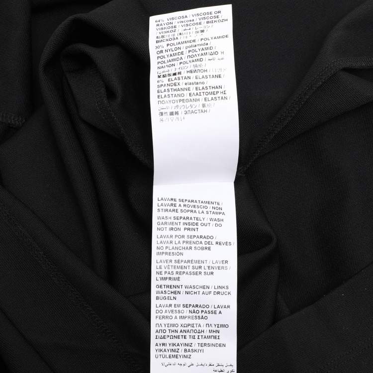 Pre Owned Love Moschino Black Jersey Logo Print Sheath Dress M