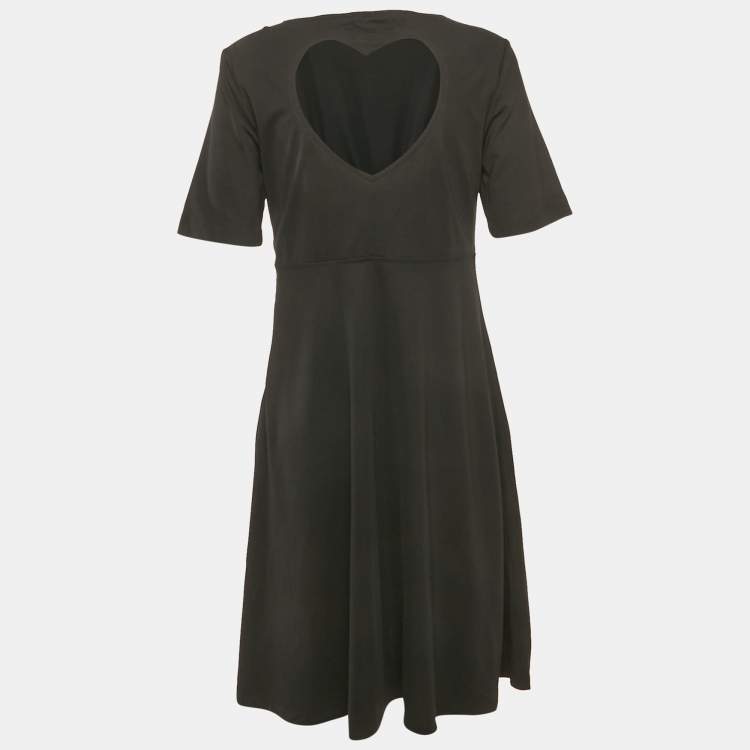 Pre Owned Love Moschino Black Jersey Cut Out Detail Midi Dress L