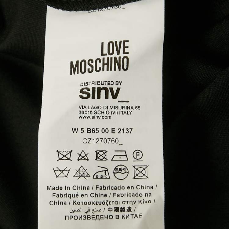 Pre Owned Love Moschino Black Jersey Cut Out Detail Midi Dress L