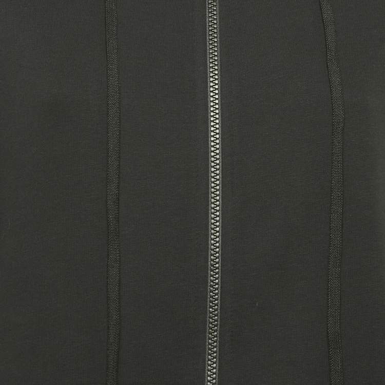 Pre Owned Love Moschino Black Logo Print Cotton Knit Zip-Up Sweatshirt M