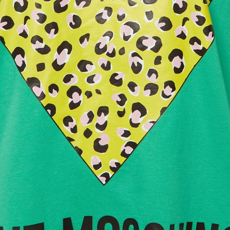 Pre Owned Love Moschino Green Logo Print Oversized Sweatshirt M 