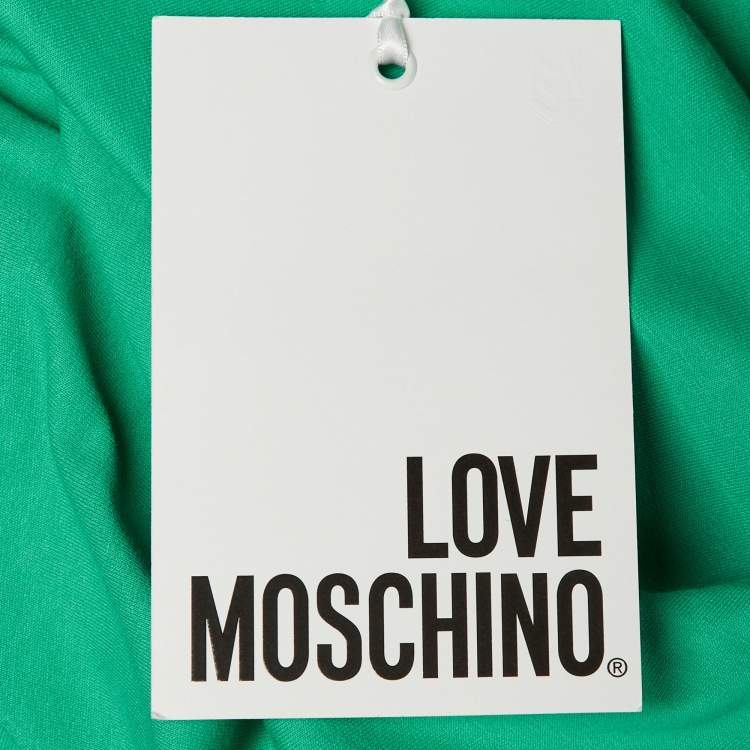 Pre Owned Love Moschino Green Logo Print Oversized Sweatshirt M 