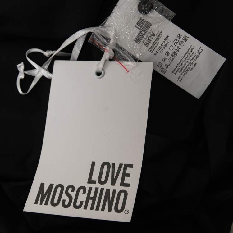 Pre Owned Love Moschino Black Cotton Logo Embellished Sleeveless Top M  