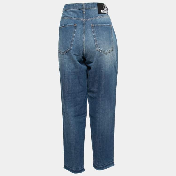Love Moschino Blue Light Wash Denim Straight Leg Jeans M Waist 28