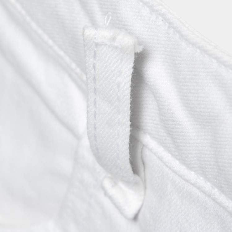 Pre Owned Love Moschino White Denim Straight Fit Jeans M/Waist: 32"