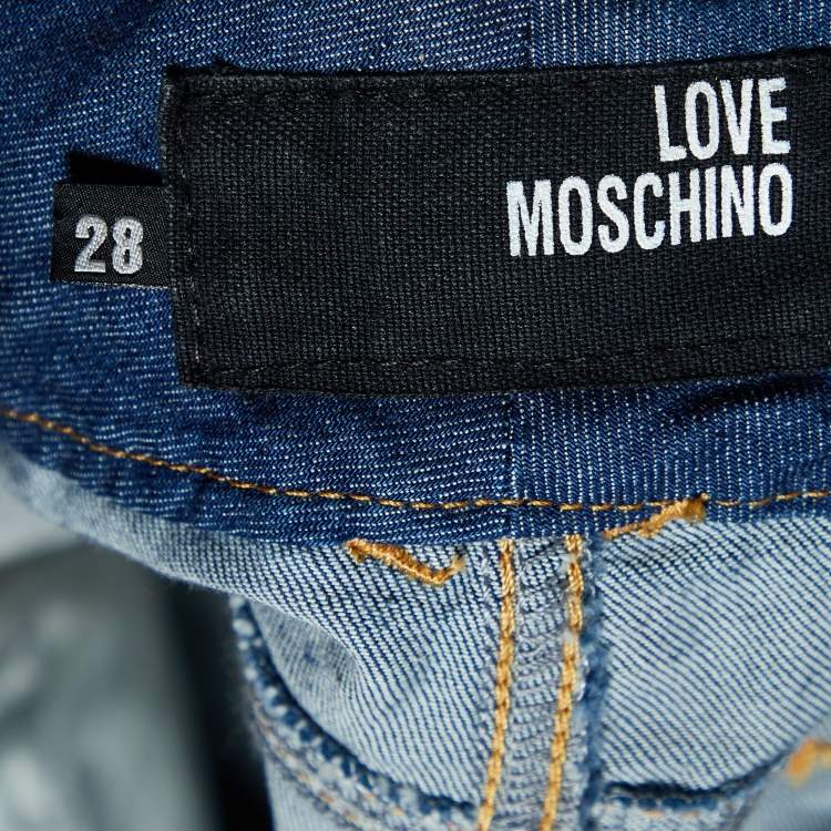 Pre Owned Love Moschino Blue Denim Wide Leg Jeans M