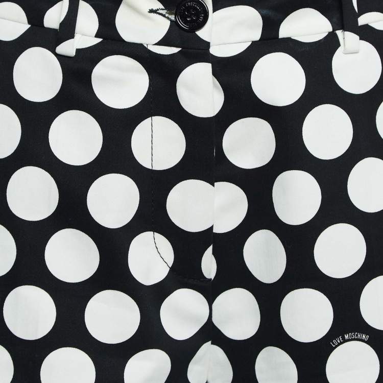 Pre Owned Love Moschino Polka Dots Cotton Applique Detail Shorts S