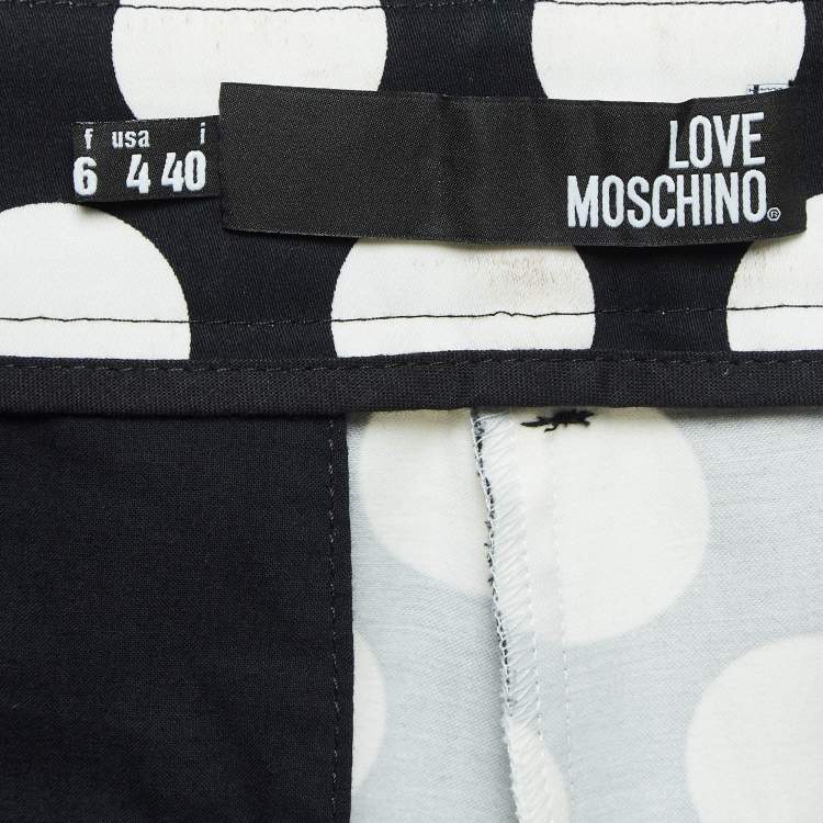 Pre Owned Love Moschino Polka Dots Cotton Applique Detail Shorts S