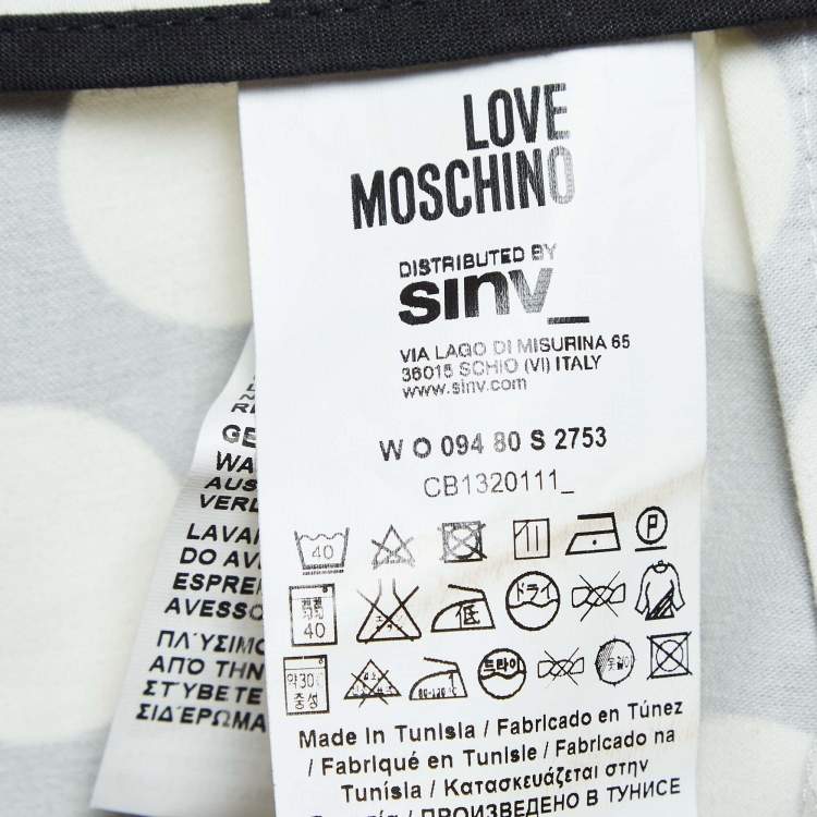 Pre Owned Love Moschino Polka Dots Cotton Applique Detail Shorts S