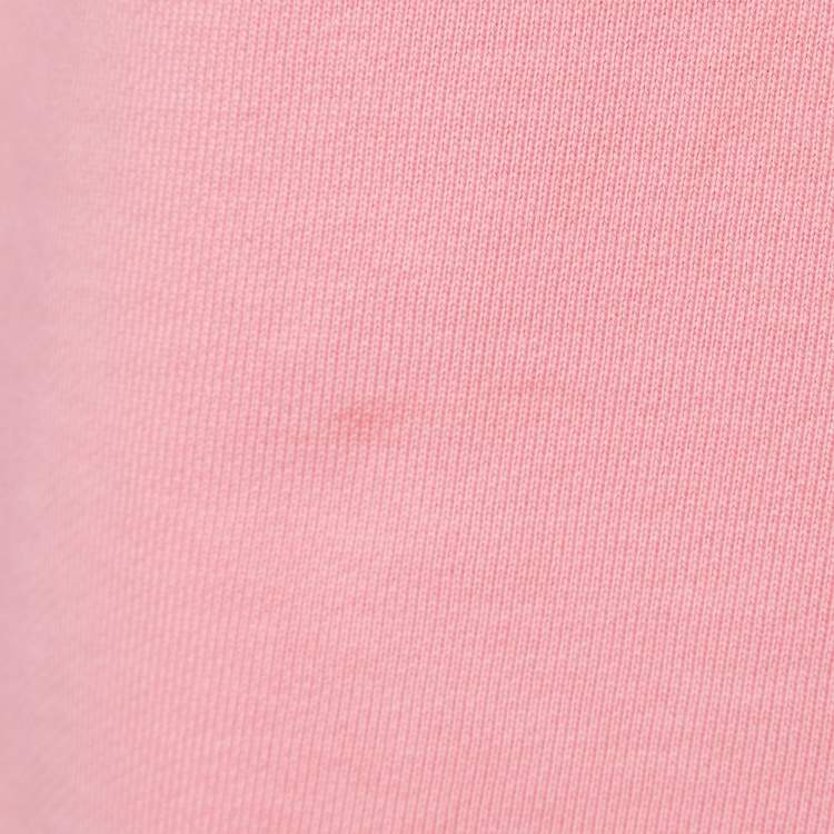 Pre Owned Love Moschino Pink Cotton Applique Detail Zip-Up Hoodie M