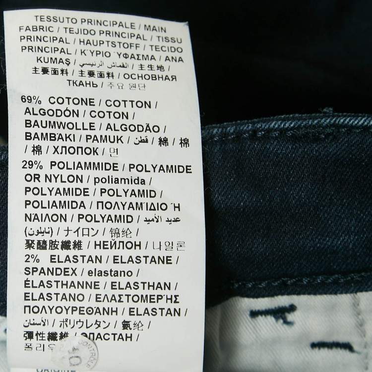 Pre Owned Love Moschino Navy Blue Ripped Denim Skinny Jeans M Waist 29"