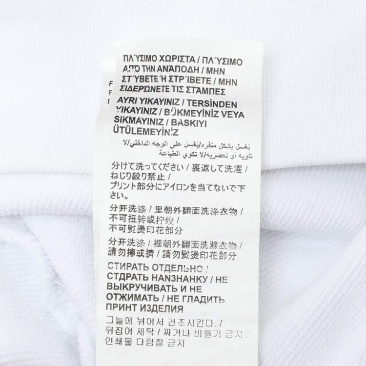 Pre Owned Love Moschino White Cotton Peace Sign Sweatshirt M