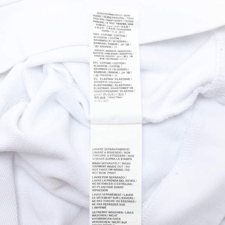 Pre Owned Love Moschino White Cotton Peace Sign Sweatshirt M