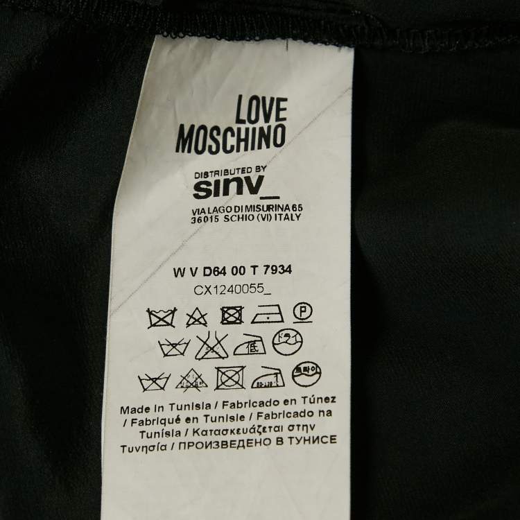 Pre Owned Love Moschino Black Crepe Sleeveless Midi Dress M