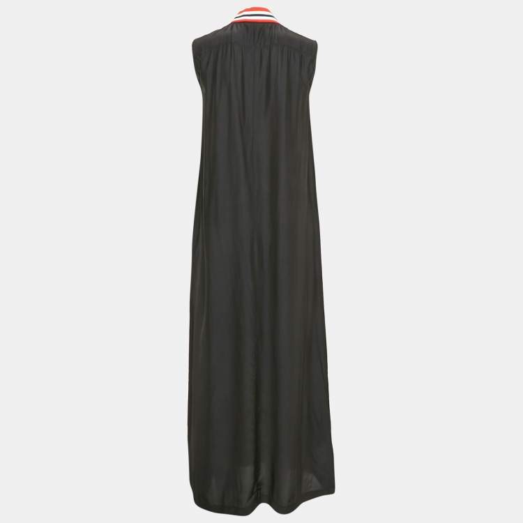 Pre Owned Love Moschino Black Crepe Sleeveless Midi Dress M