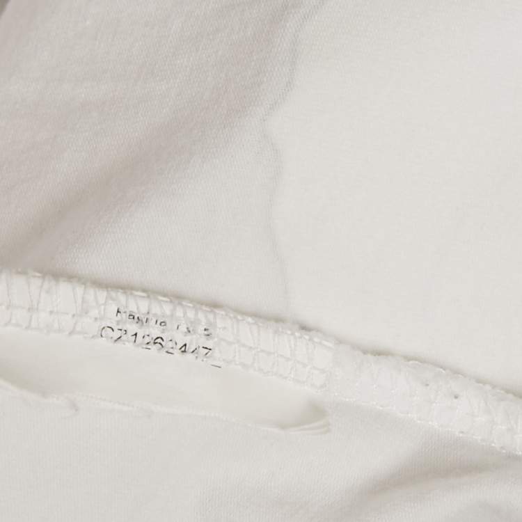 Pre Owned Love Moschino White Printed Cotton Round Neck T-Shirt S