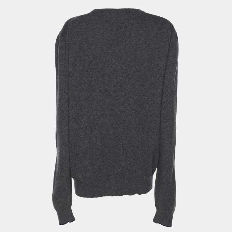 Pre Owned Love Moschino Dark Grey Wool Sweatshirt XXL