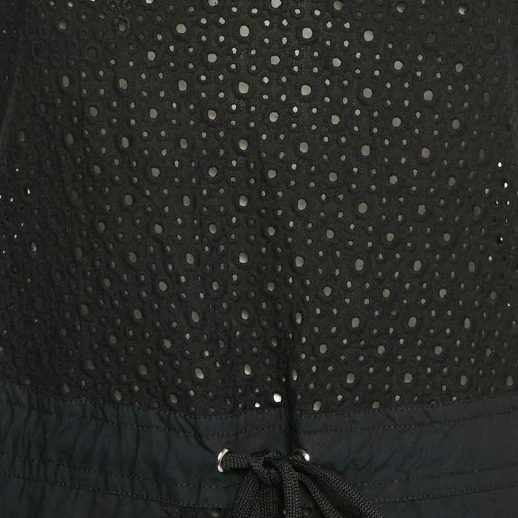 Pre Owned Love Moschino Black Broderie Anglaise Cotton Mini Dress S