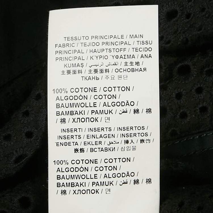 Pre Owned Love Moschino Black Broderie Anglaise Cotton Mini Dress S