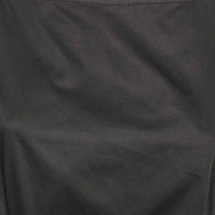Pre Owned Love Moschino Black Cotton Waist Metal Embellished Short Dress L