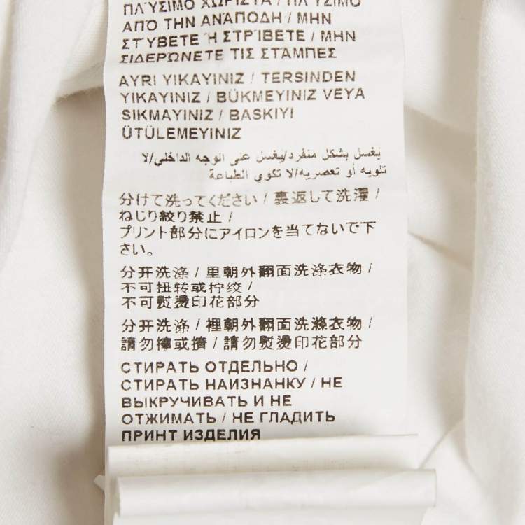 Pre Owned Love Moschino White Logo Embossed Cotton Crew Neck T-Shirt M