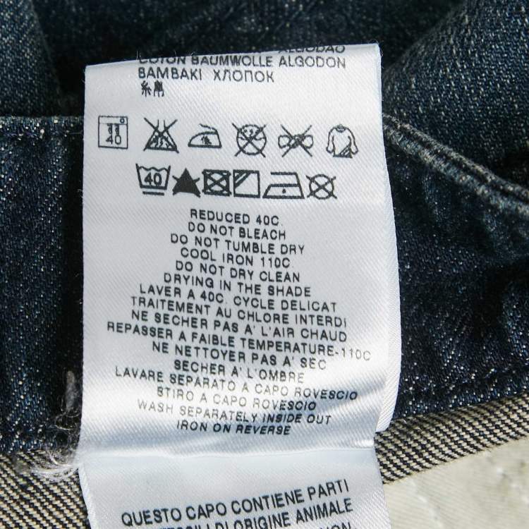Pre Owned Love Moschino Blue Patch Work Denim Jeans XL Waist 36"