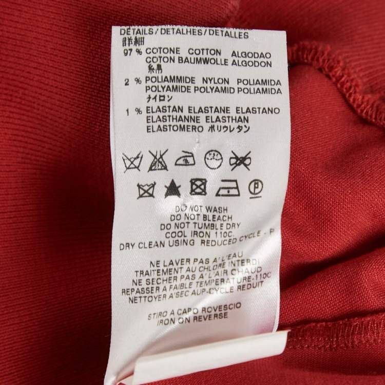 Pre Owned Love Moschino Red Applique Detail Cotton Zip-Up Hoodie M