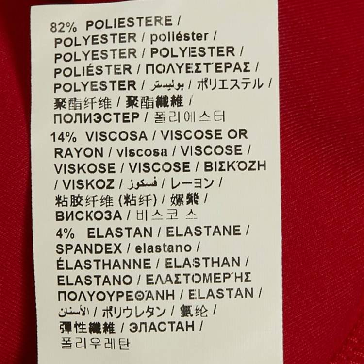 Pre Owned Love Moschino Red Logo Print Jersey Zip-Up Hoodie S