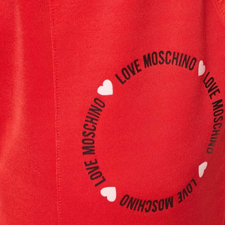 Pre Owned Love Moschino Red Jersey Track Trouser M