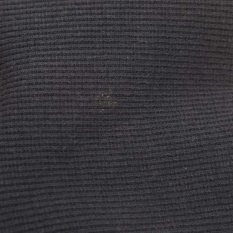 Pre Owned Love Moschino Black Jersey Nylon Hoodie Jacket M