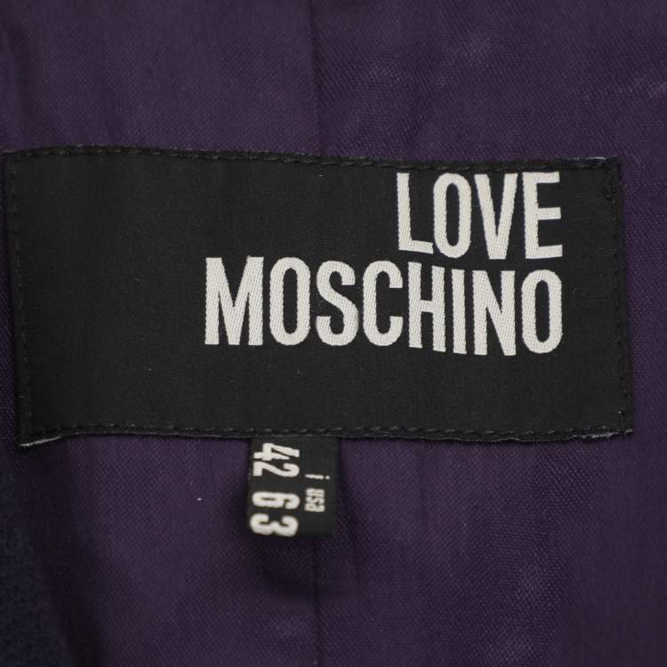 Pre Owned Love Moschino Dark Purple Bow Coats M