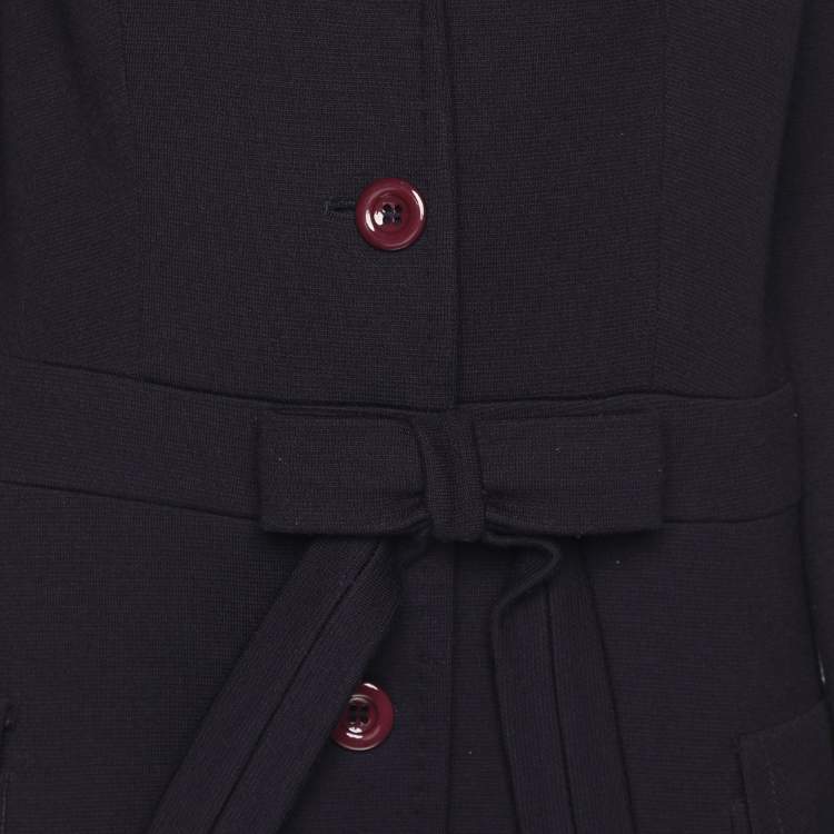 Pre Owned Love Moschino Dark Purple Bow Coats M