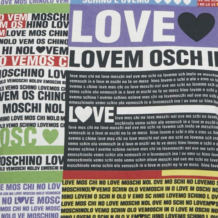 Pre Owned Love Moschino Multicolor All Over Print  Jersey T-Shirt S