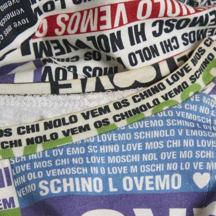 Pre Owned Love Moschino Multicolor All Over Print  Jersey T-Shirt S