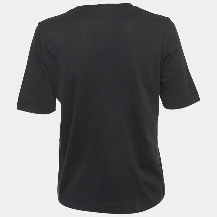 Pre Owned Love Moschino Black 100% Made With Love Logo Print Cotton T-Shirt S 