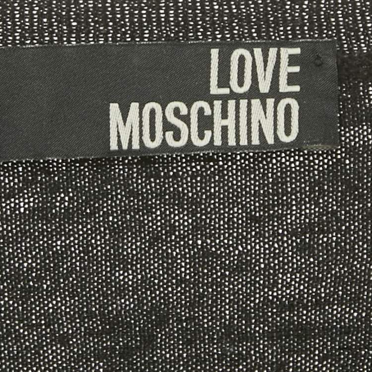 Pre Owned Love Moschino Black Embroidered Cotton Sweater M