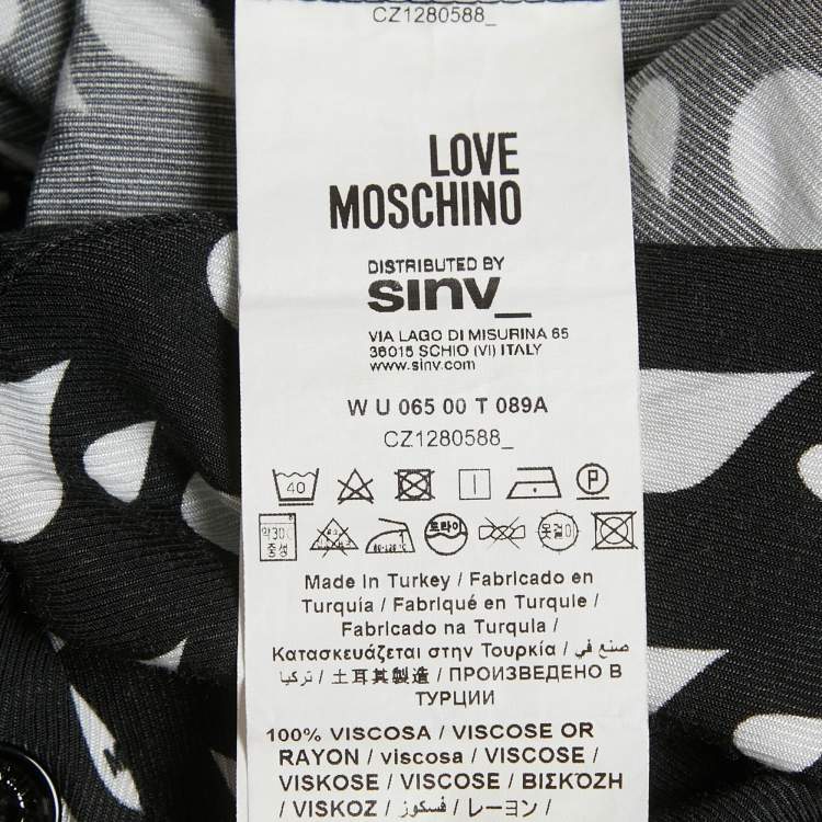 Pre Owned Love Moschino Black Drop Print Short Sleeved Playsuit M