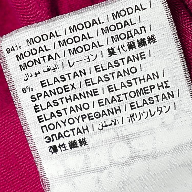 Pre Owned Love Moschino Magenta Printed Modal Knit T-Shirt S