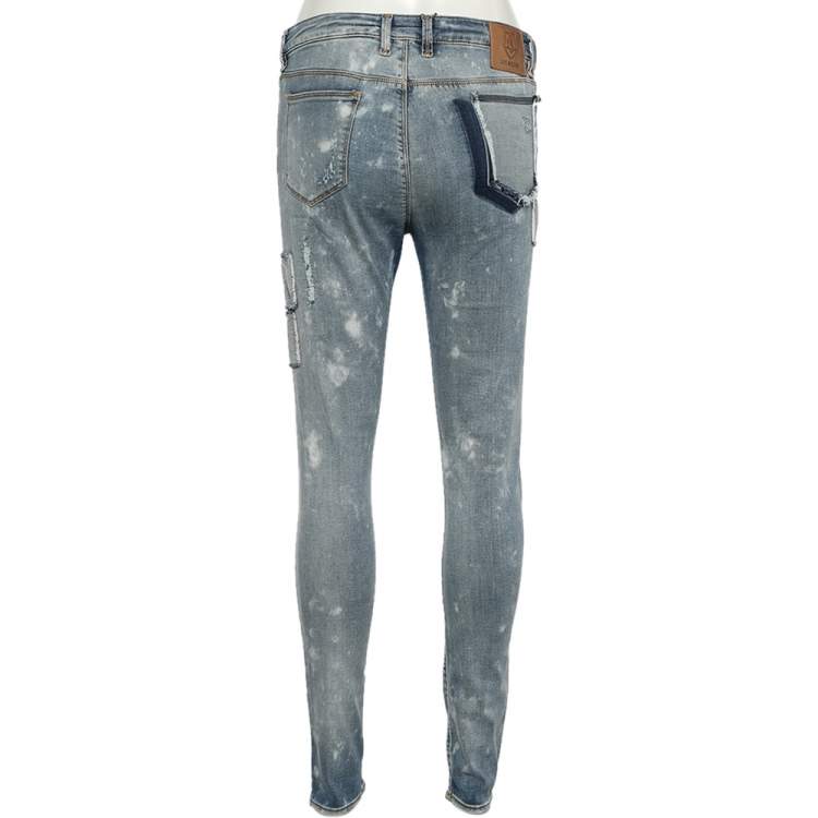 Pre Owned Love Moschino Blue Denim Distressed jeans M
