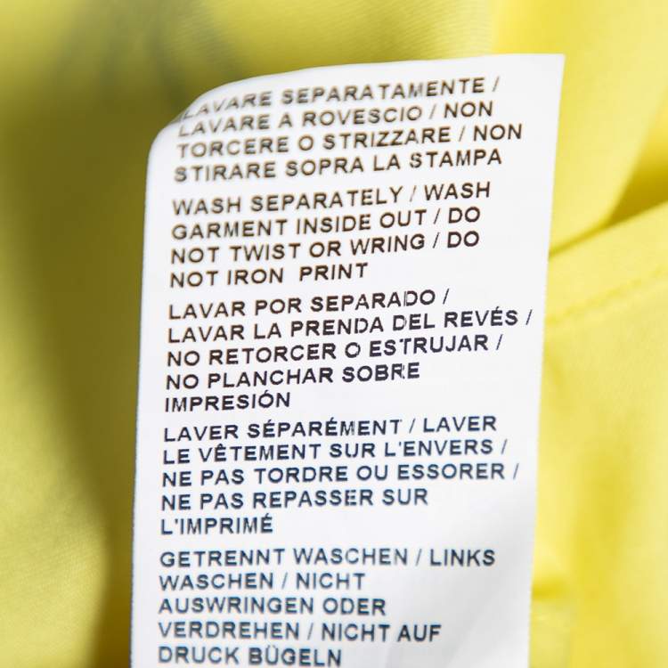 Pre Owned Love Moschino Yellow Printed Sleeveless Shirt L