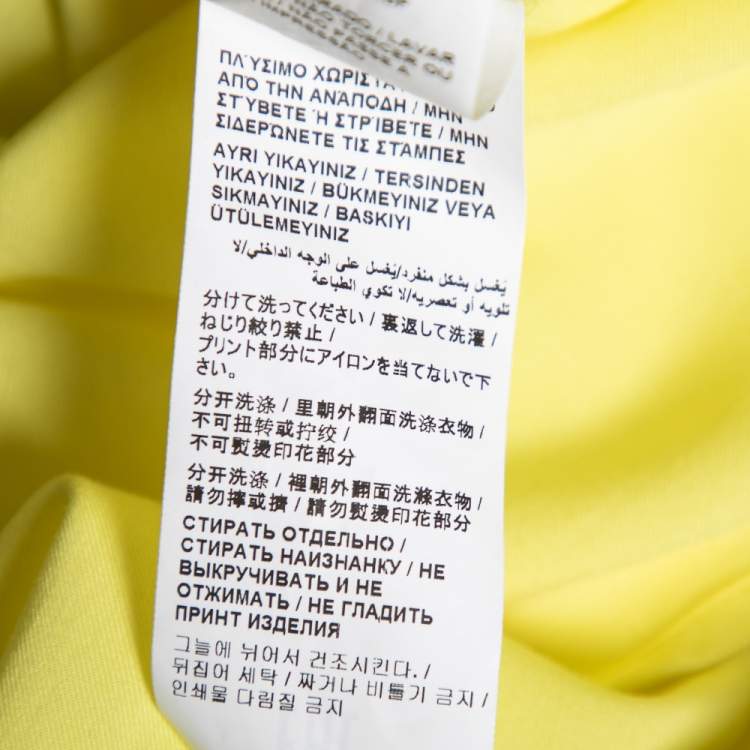 Pre Owned Love Moschino Yellow Printed Sleeveless Shirt L