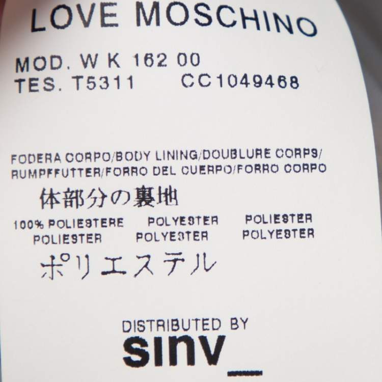 Pre Owned Love Moschino White Textured Cotton Contrast Trimmed Coat M
