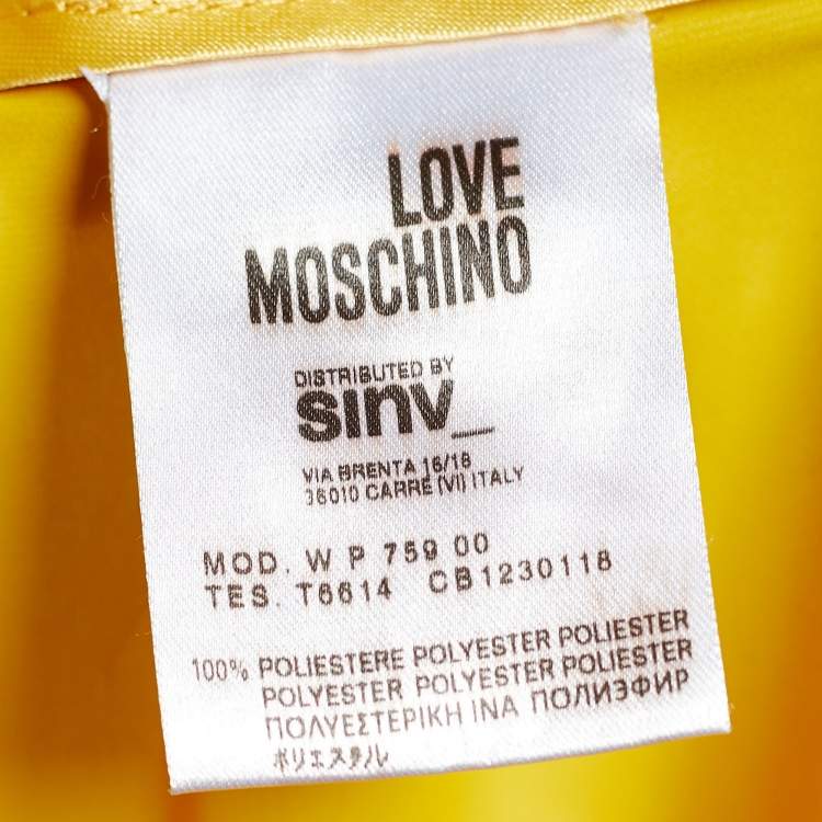 Pre Owned Love Moschino Yellow Crepe Zip Detail Trouser L