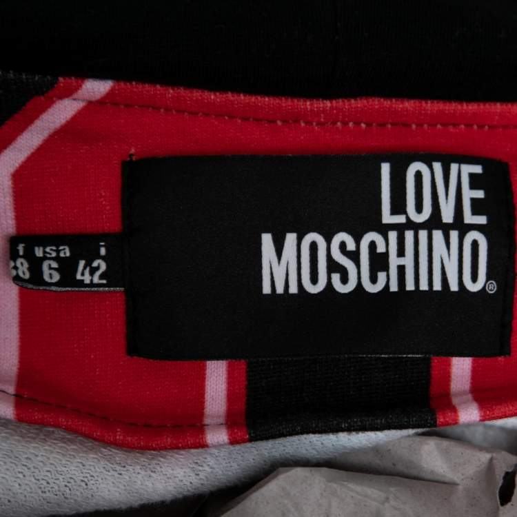 Pre Owned Love Moschino Multicolor Cotton Zip Front Hooded Jacket M