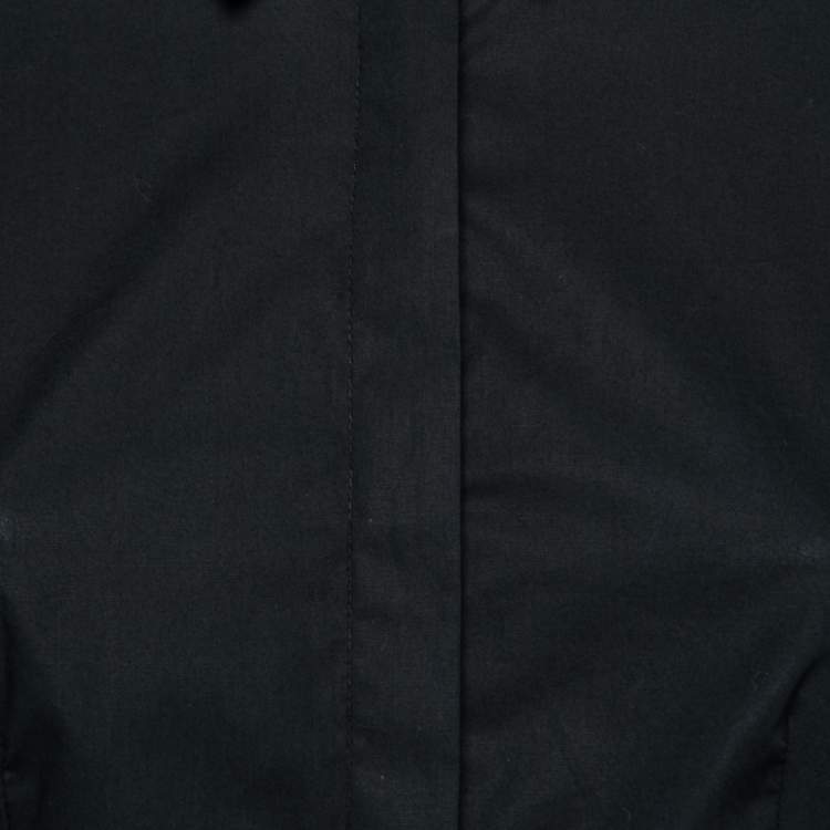 Pre Owned Love Moschino Black Cotton Laced-up Detail Button Front Shirt M