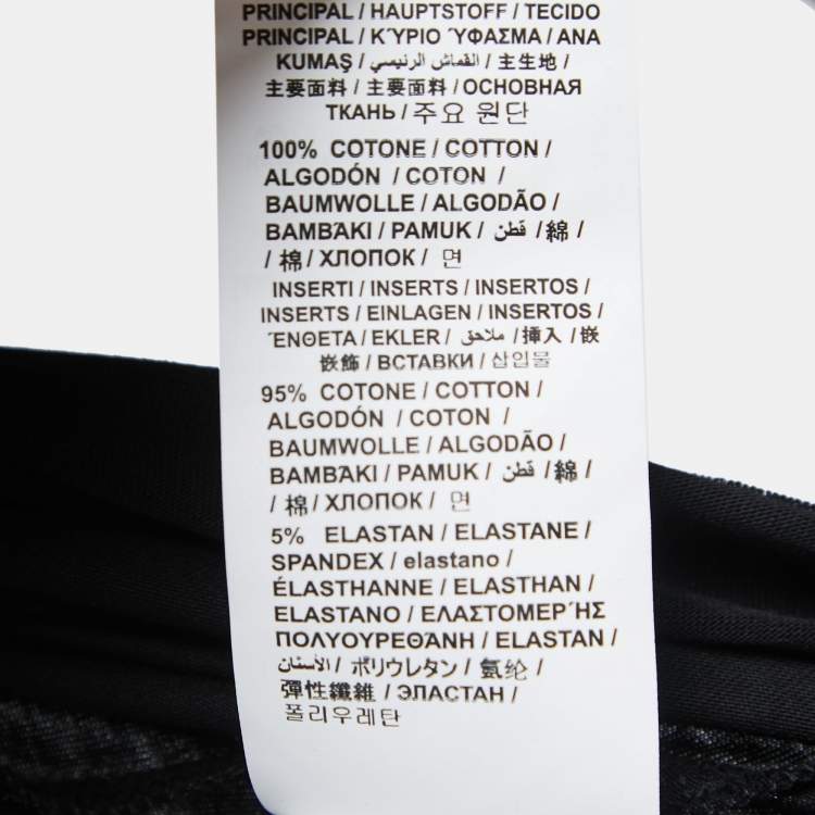 Pre Owned Love Moschino Black Logo Print Cotton Embellished T-Shirt S