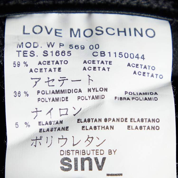 Pre Owned Love Moschino Black Synthetic Cropped Pants S