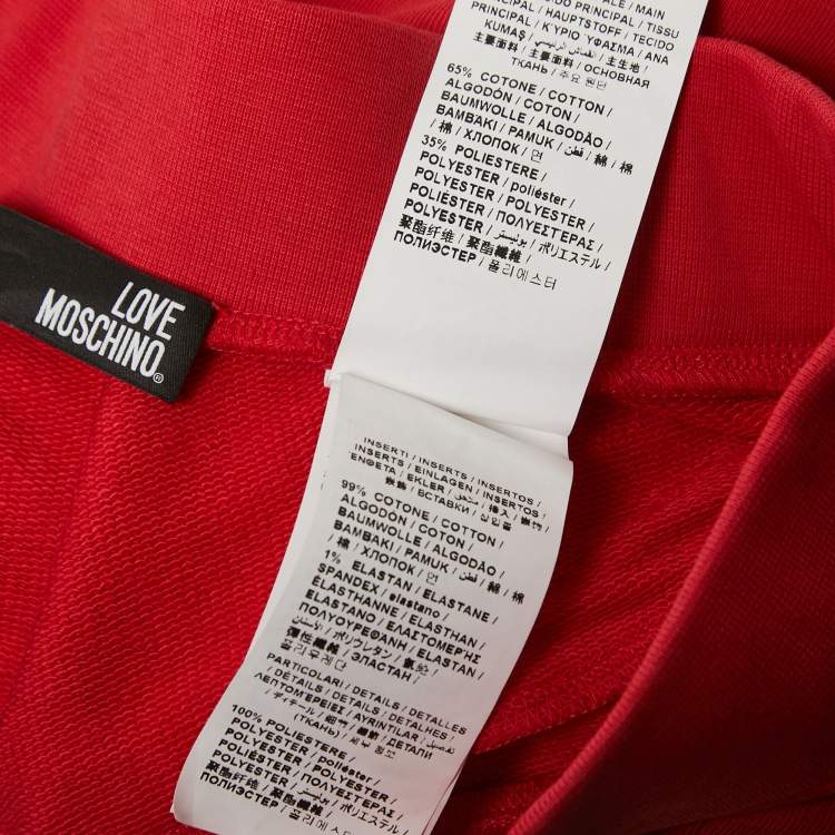 Pre Owned Love Moschino Red Knit Zip Detailed Mini Skirt S